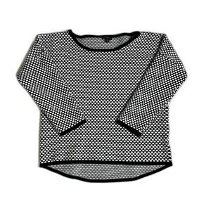 Y2K Express Polka Dot Long Sleeve Sweater with Black trim | SMALL